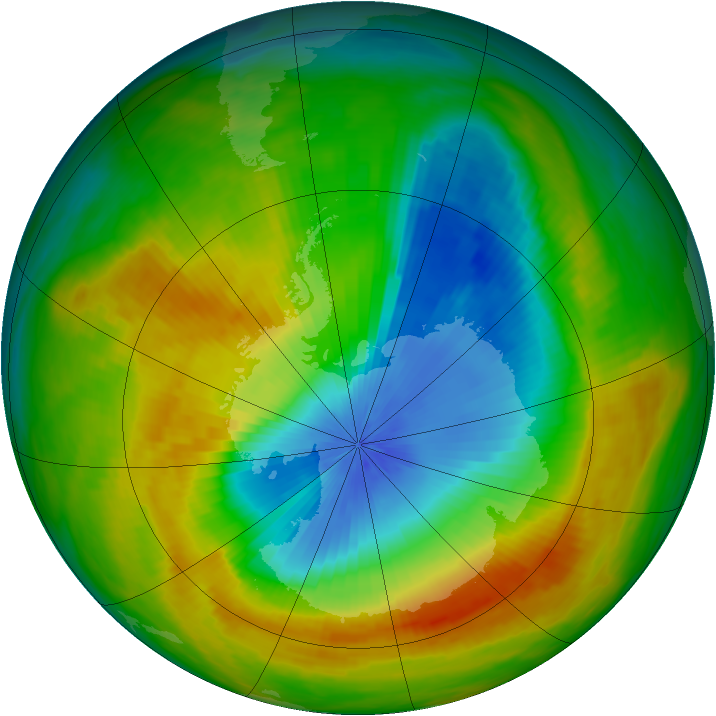 Antarctic ozone map for 05 November 1984